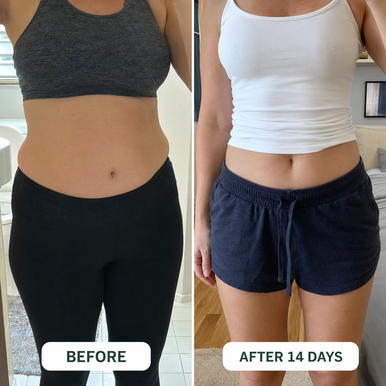 Before and after — 14 days, more energy